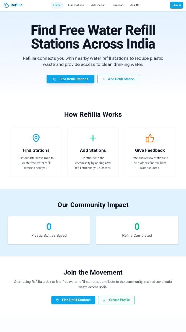 Refilia App Screenshot